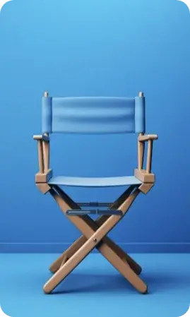 A blue chair in a blue room