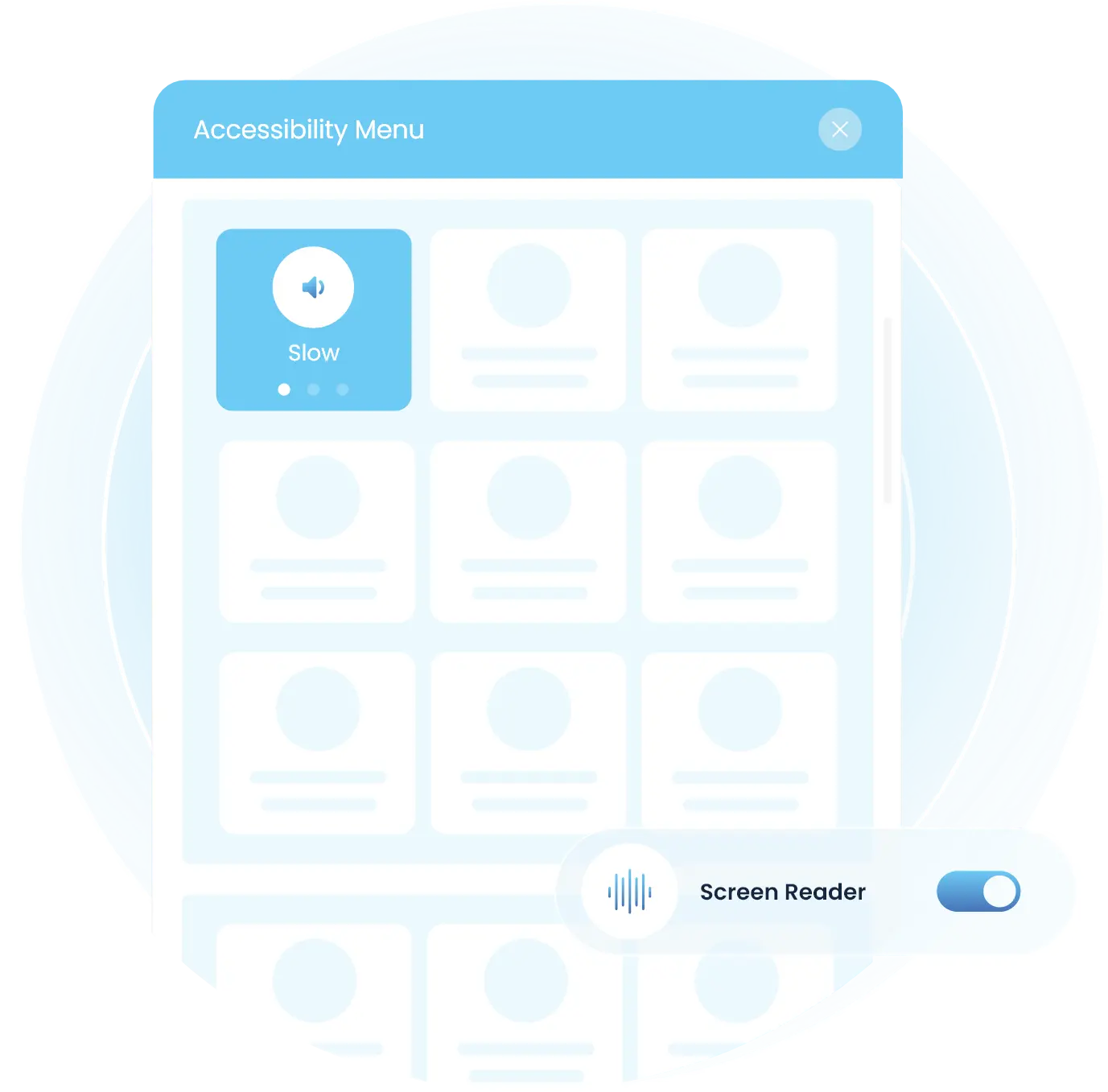 Screen reader feature active on Accessiblee Accessibility Tool