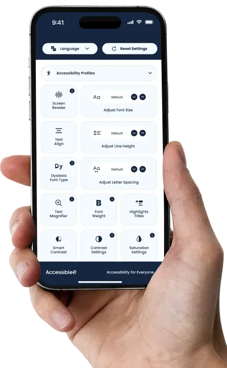 Accessiblee Accessibility Tool mobile view