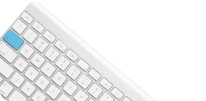 Keyboard with a blue tab key