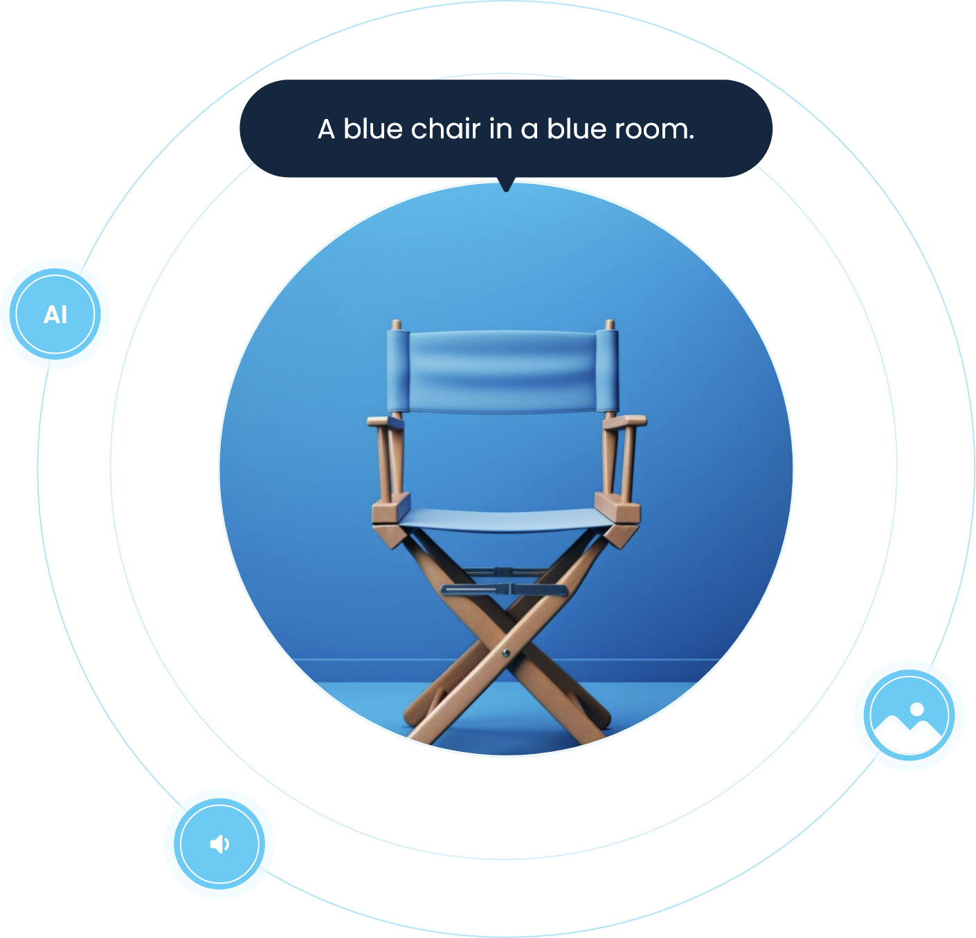A blue chair in a blue room.